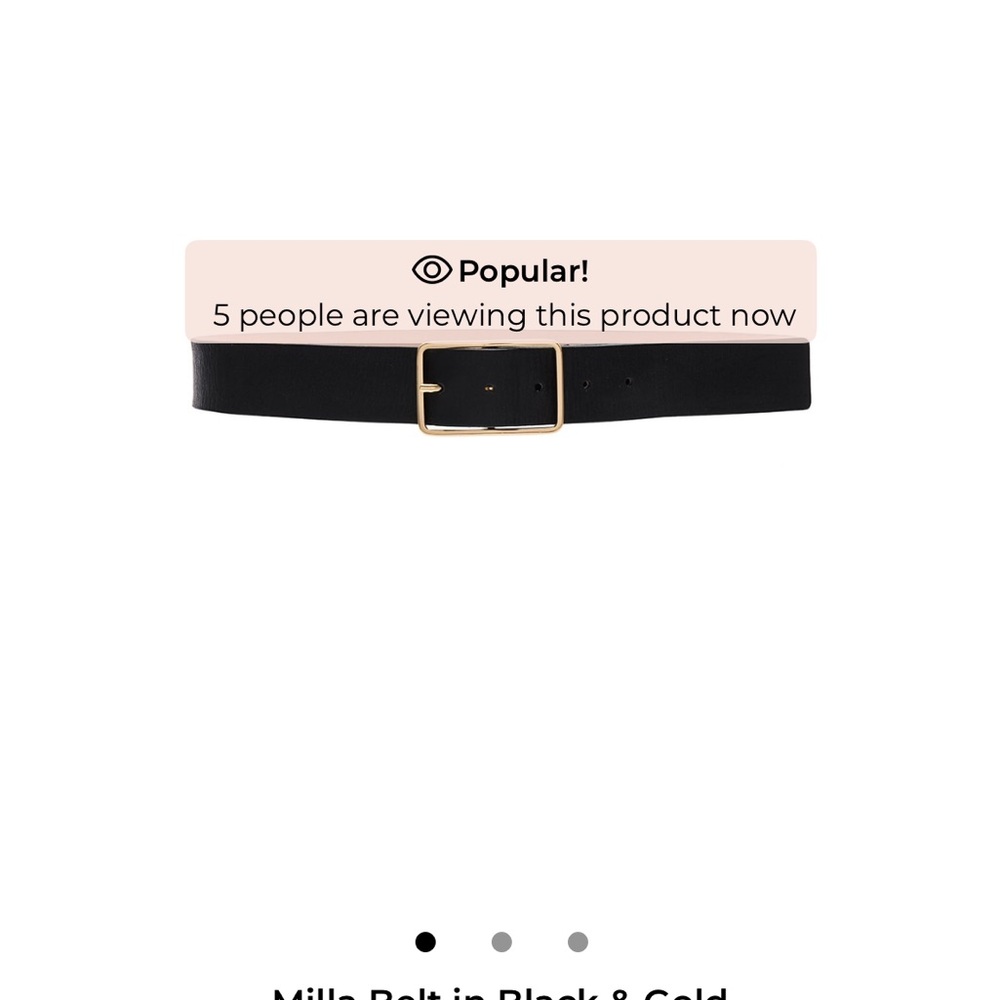 Millie B-Low the Belt Black with Gold Buckle